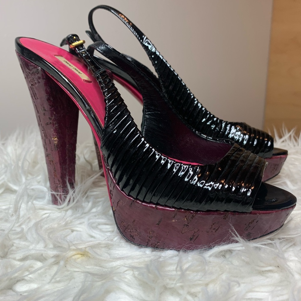 Black and Pink Miu Miu Heels